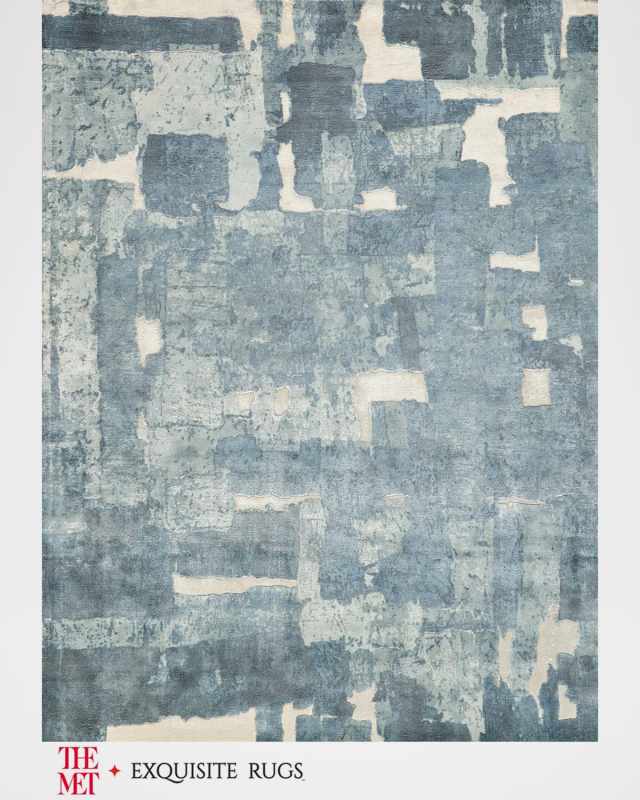 Papyrus Hand-Loomed Blue Rug, 6' x 9'